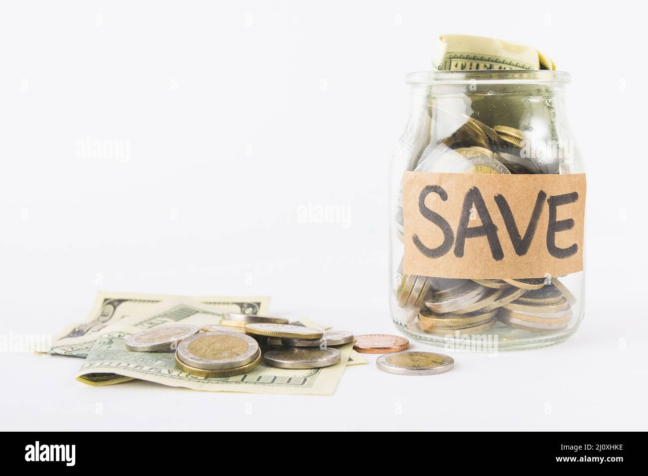 Économies sur les pots en verre. Concept de photo de haute qualité Banque D'Images