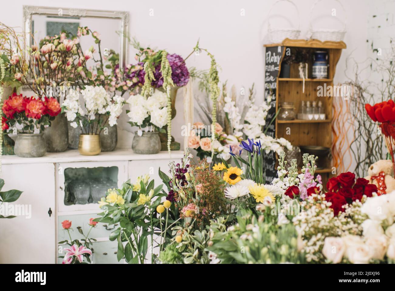 Fleurs fleuriste atelier Banque D'Images
