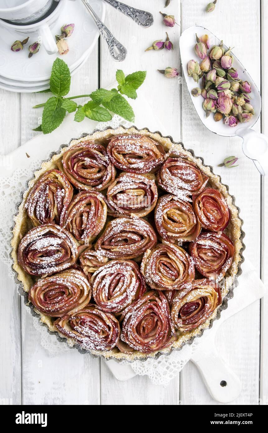 Tarte aux pommes française Banque D'Images