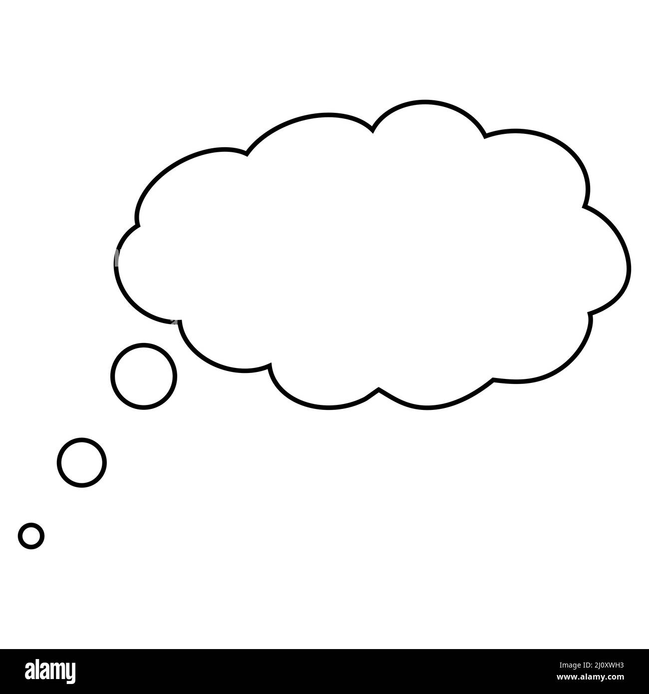 Icône de rêve de pensée de bulle, ballon d'air chaud de nuage, modèle de boîte de bande dessinée Illustration de Vecteur