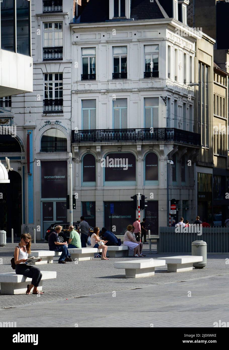 Place de la monnaie à Bruxelles, Belgique. Banque D'Images