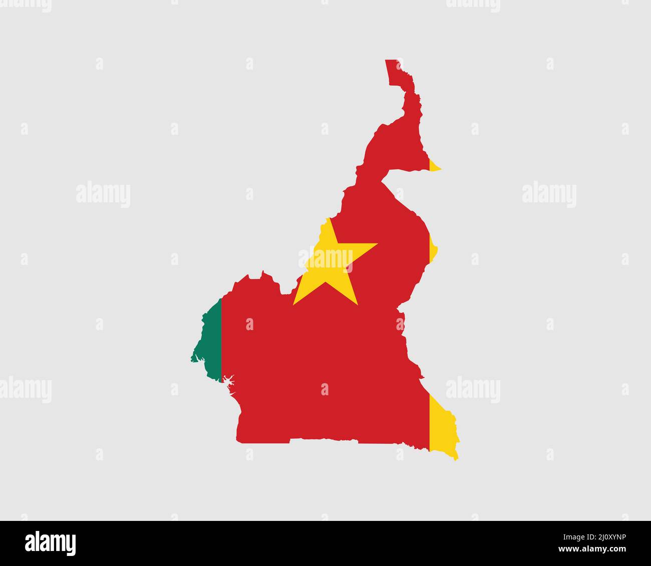 Drapeau carte Cameroun. Carte du Cameroun avec le drapeau du pays camerounais. Illustration vectorielle. Illustration de Vecteur