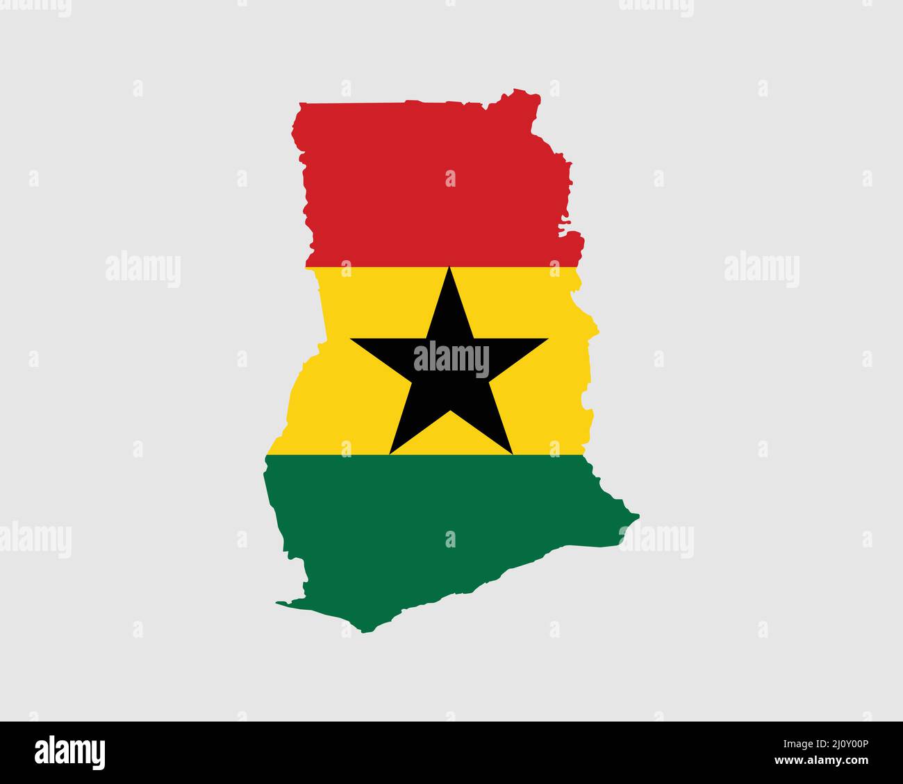Drapeau de carte du Ghana. Carte de la République du Ghana avec la bannière du pays ghanéen. Illustration vectorielle. Illustration de Vecteur