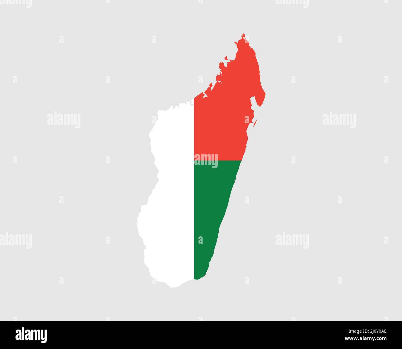 Drapeau carte Madagascar. Carte de la République de Madagascar avec la bannière malgache. Illustration vectorielle. Illustration de Vecteur