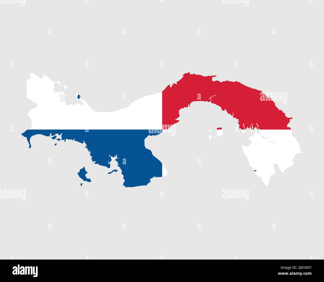 Carte du drapeau de Panama. Carte de la République du Panama avec la bannière panaméenne. Illustration vectorielle. Illustration de Vecteur