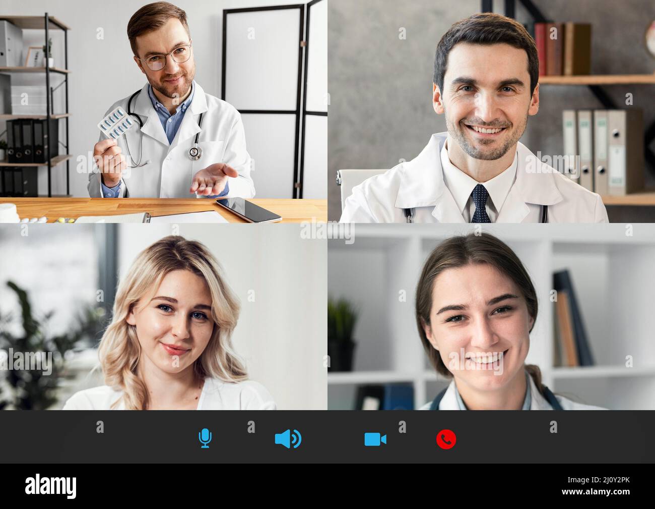 Conférence téléphonique en ligne pour les réunions d'équipe. Photo de haute qualité Banque D'Images