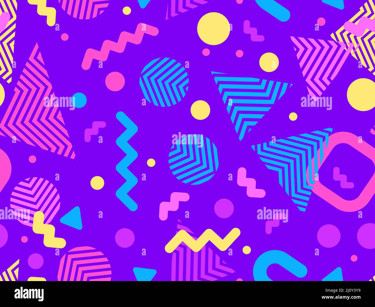 Motif géométrique sans couture dans le style Memphis 80s. Fond coloré pour l'impression de bannières, d'affiches, de papier d'emballage et d'articles promotionnels. VVecto Illustration de Vecteur