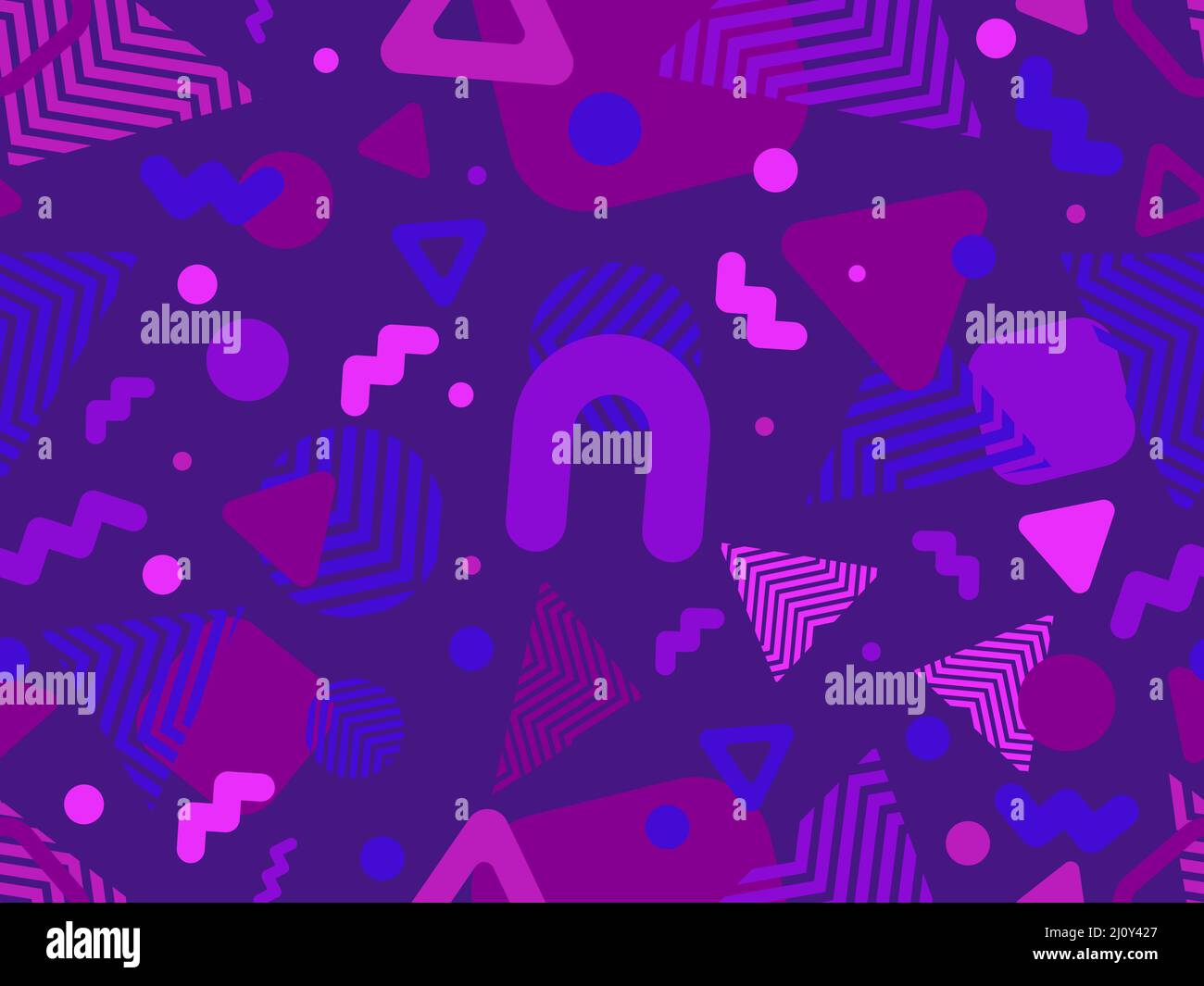 Motif géométrique sans couture dans le style Memphis 80s. Fond coloré pour l'impression de bannières, d'affiches, de papier d'emballage et d'articles promotionnels. VVecto Illustration de Vecteur