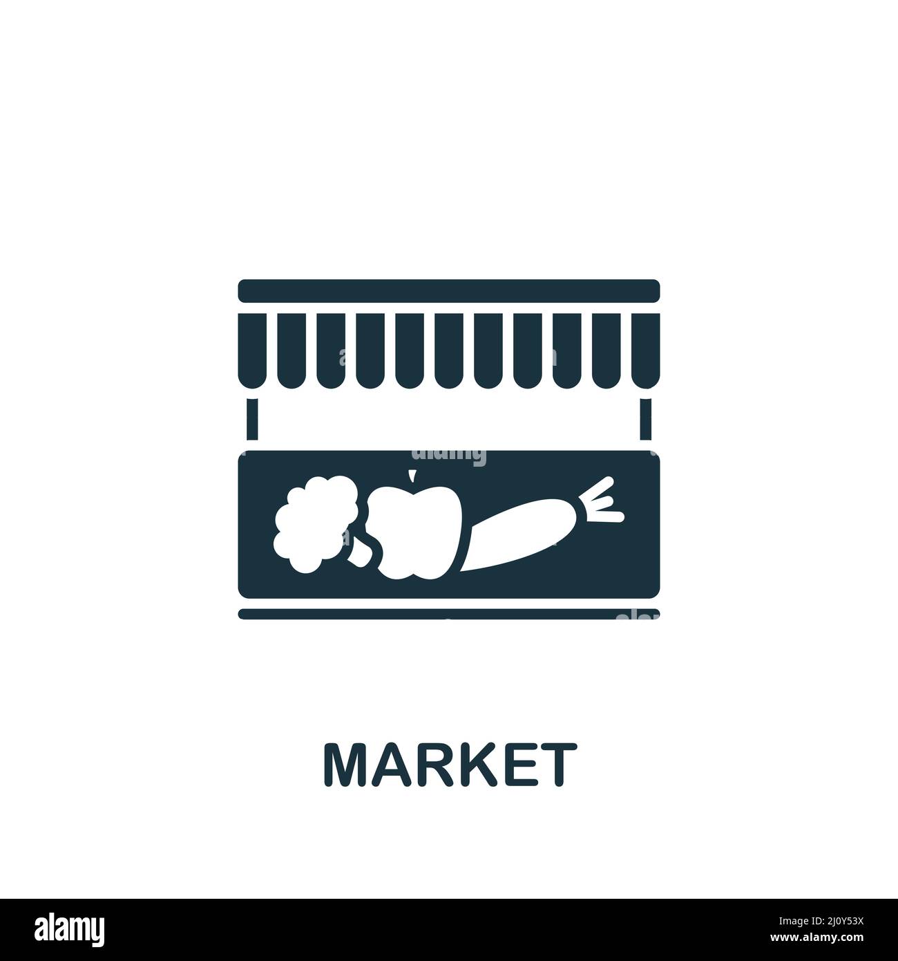 Icône marché. Icône monochrome simple pour les modèles, la conception Web et les infographies Illustration de Vecteur