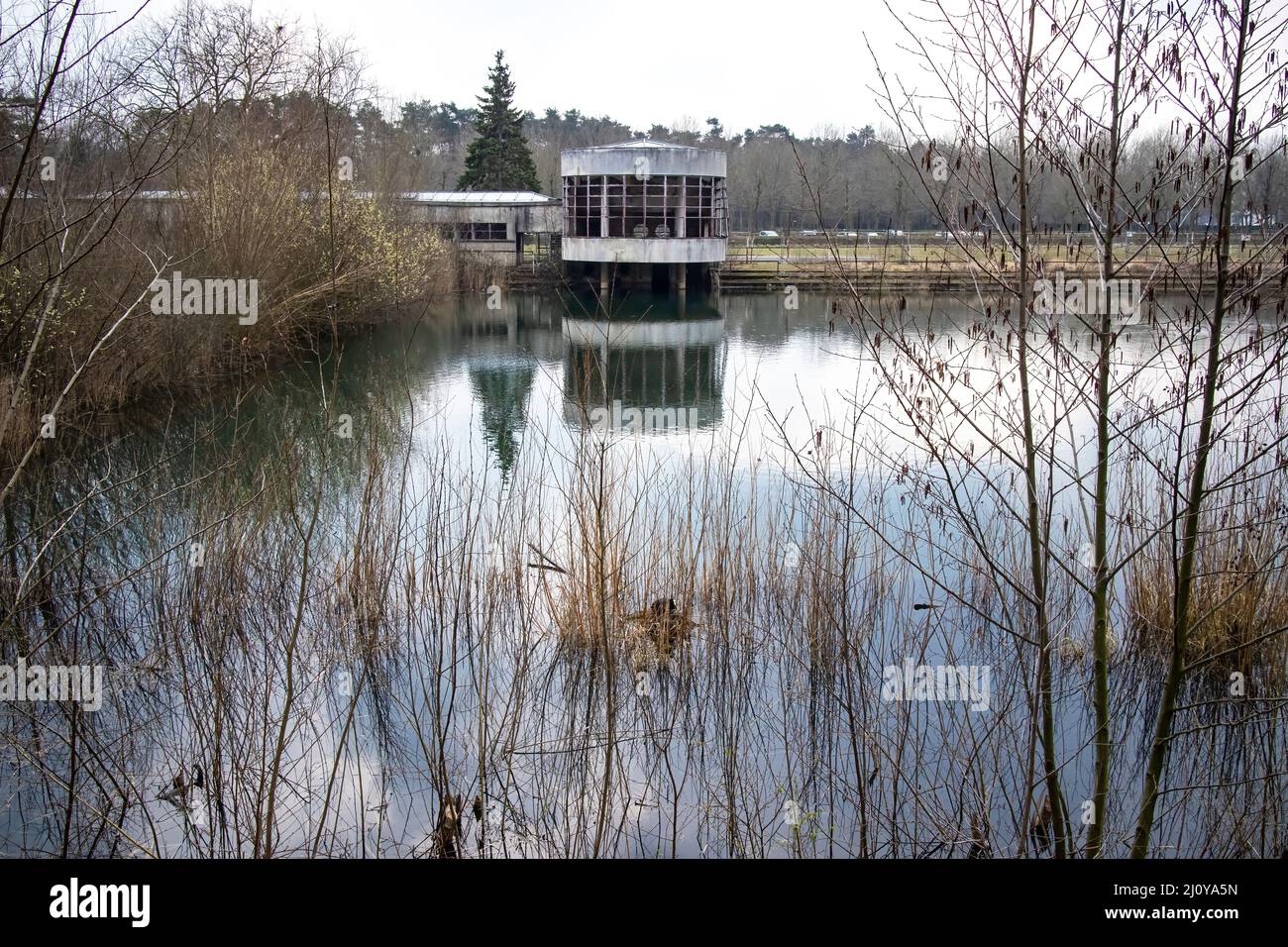 Complexe de piscines abandonnées, Hofstade, Belgique Banque D'Images