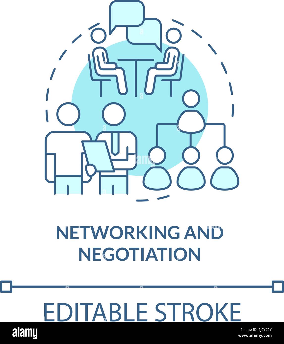 Icône de concept turquoise de mise en réseau et de négociation Illustration de Vecteur