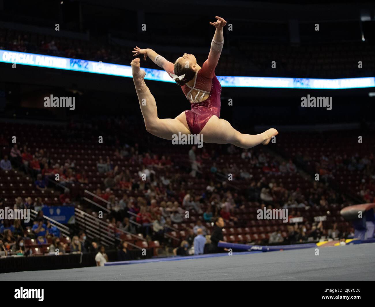 19 mars 2022: Le gymnaste de l'Université de Stanford Brenna Neault participe aux championnats de gymnastique féminine PAC-12 de 2022. Melissa J. Perenson/CSM Banque D'Images
