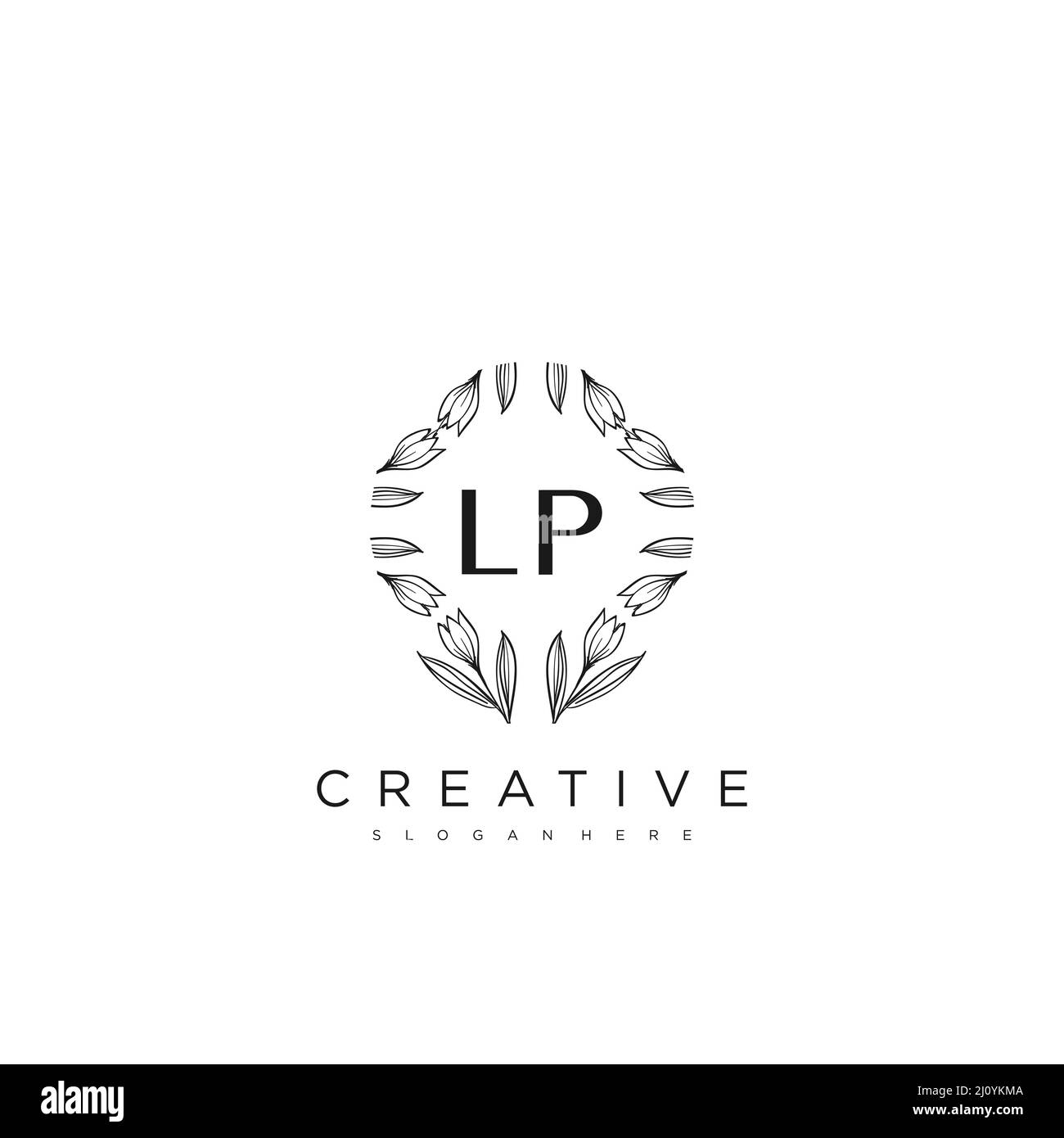 Lettre initiale LP Flower logo Template Vector Premium Vector Illustration de Vecteur