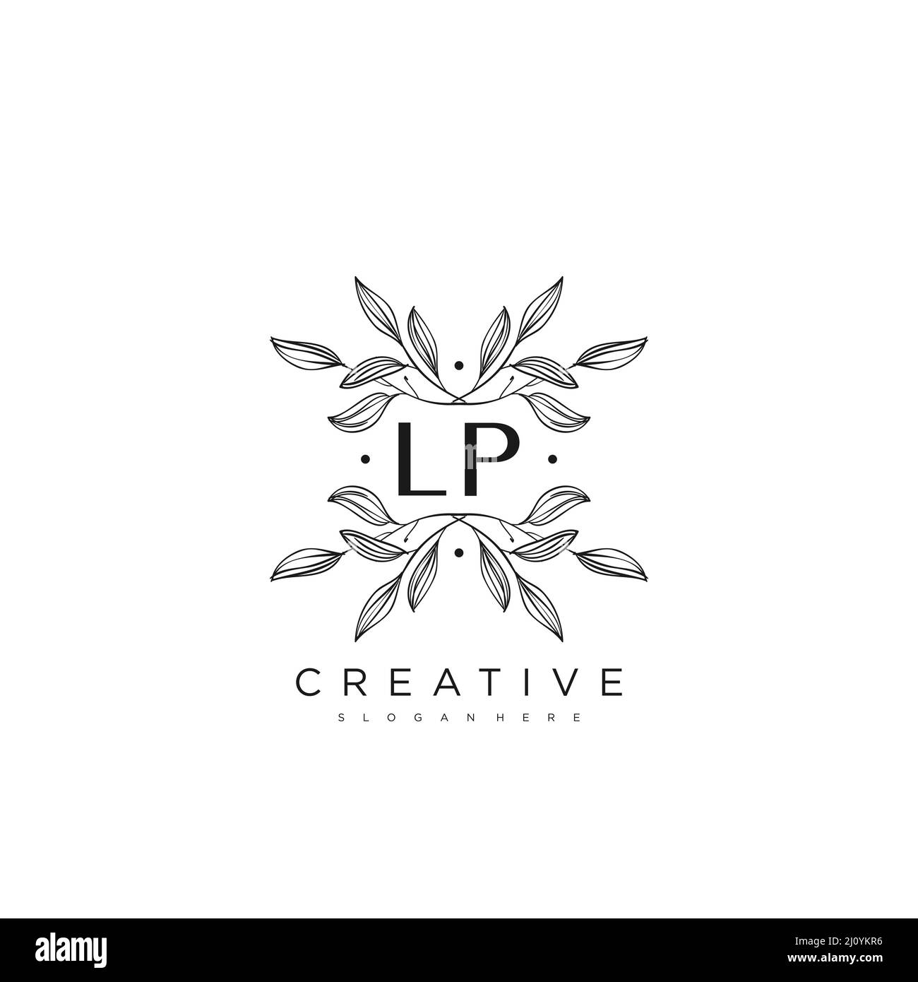 Lettre initiale LP Flower logo Template Vector Premium Vector Illustration de Vecteur