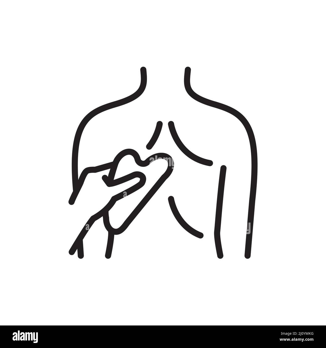 Icône de couleur de la ligne de massage Gua Sha. Physiothérapie, acupuncture. Illustration de Vecteur