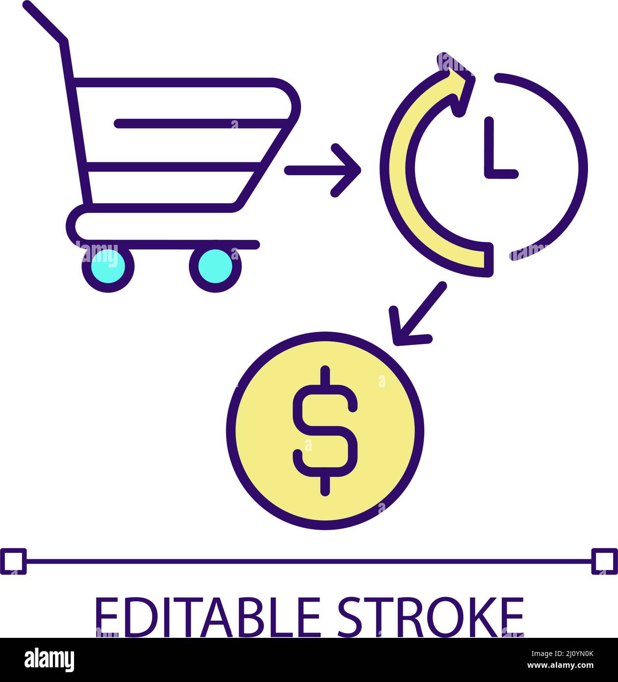 Crédit pour acheter des produits en ligne RVB couleur icône Illustration de Vecteur