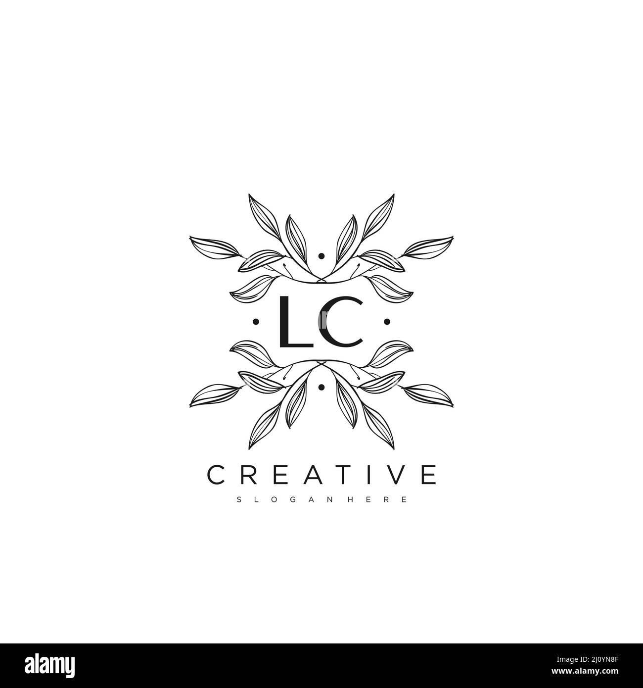 Lettre initiale LC Flower logo Template Vector Premium Vector Illustration de Vecteur