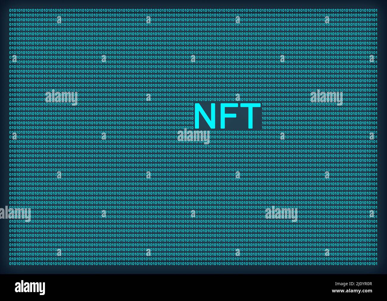 NFT jetons non fongibles crypto-monnaie technologie, texte numérique, illustration, art unique collectable concept conception idée résumé arrière-plan Banque D'Images