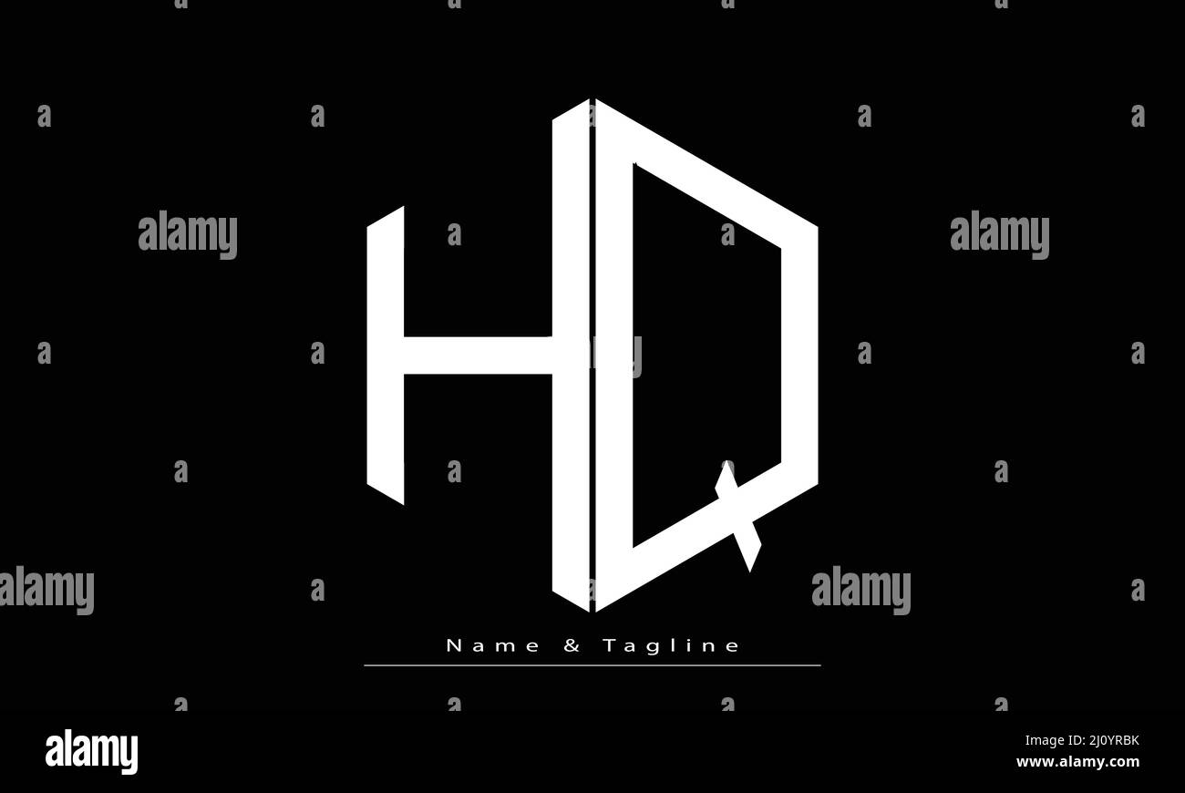 Lettres de l'alphabet initiales Monogram logo HQ , QH Illustration de Vecteur