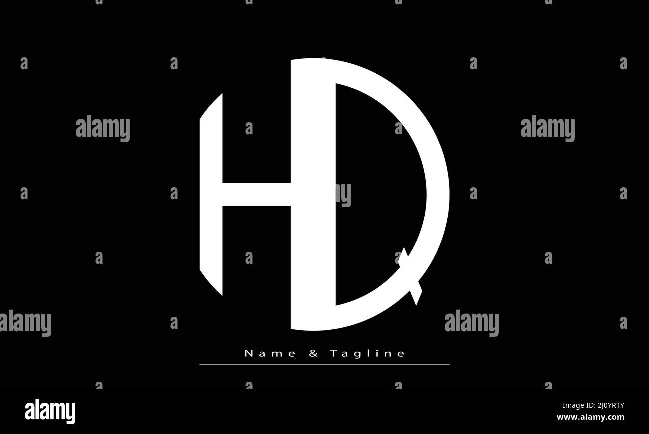 Lettres de l'alphabet initiales Monogram logo HQ , QH Illustration de Vecteur
