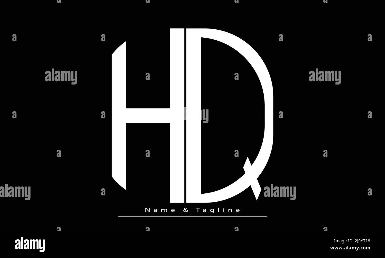 Lettres de l'alphabet initiales Monogram logo HQ , QH Illustration de Vecteur