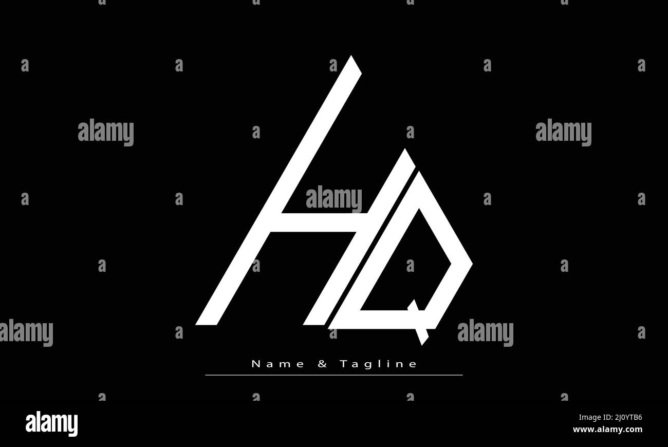 Lettres de l'alphabet initiales Monogram logo HQ , QH Illustration de Vecteur
