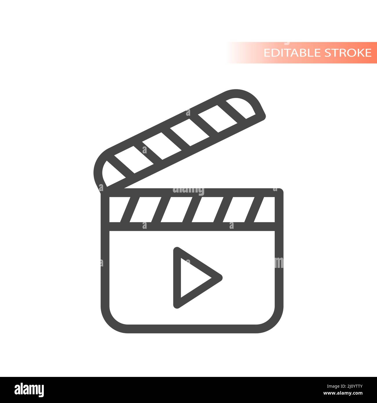 Icône de vecteur de ligne de production de film de Clapboard. Symbole à bord d'un clapperboard. Illustration de Vecteur