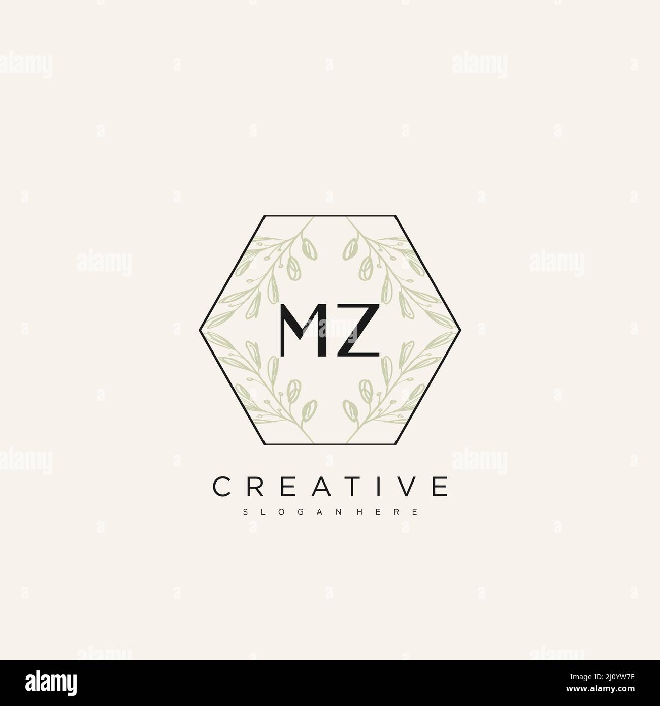 MZ lettre initiale Flower logo Template Vector Premium Vector Illustration de Vecteur