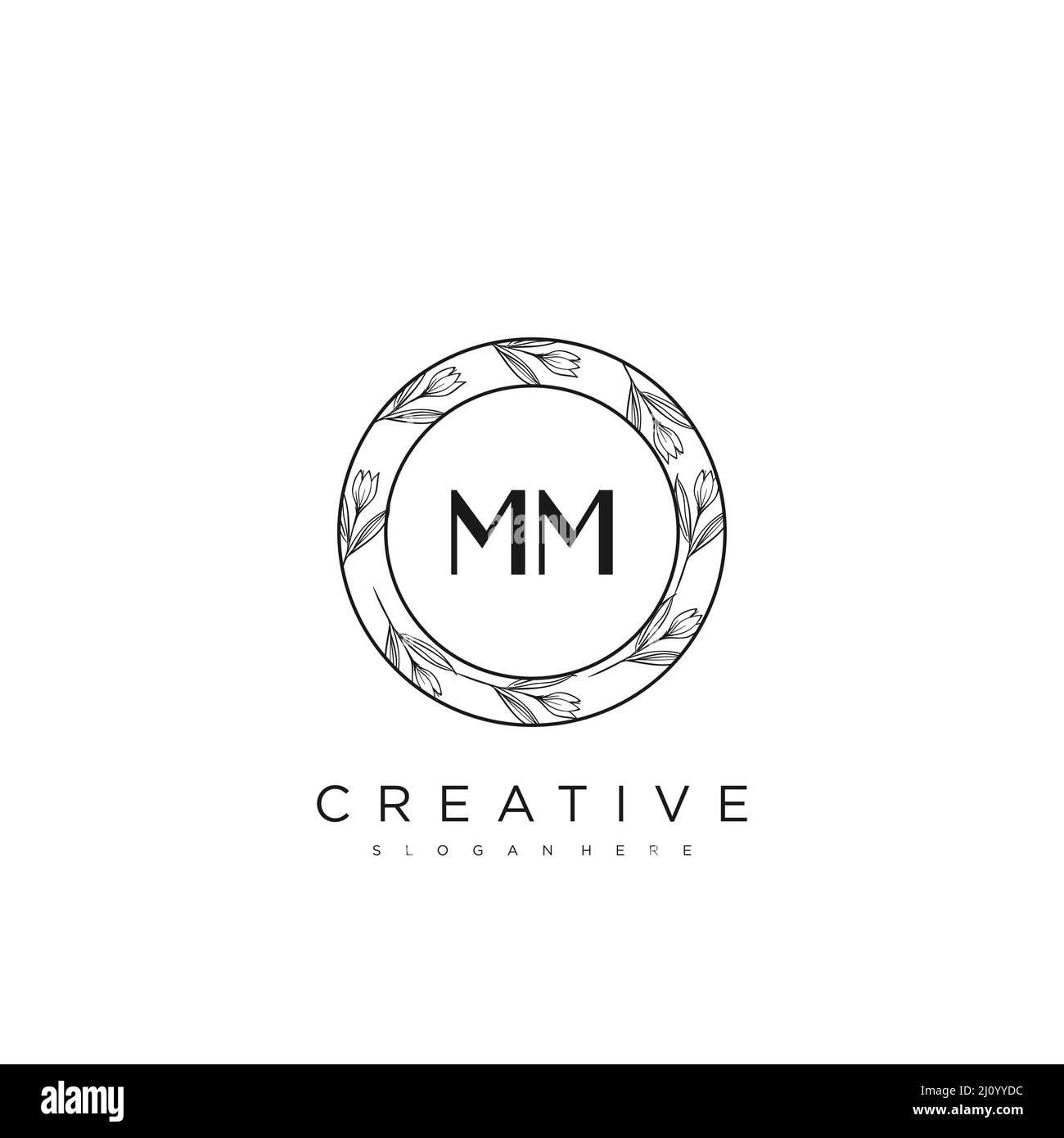 MM lettre initiale logo Fleur modèle Vector Premium Illustration de Vecteur