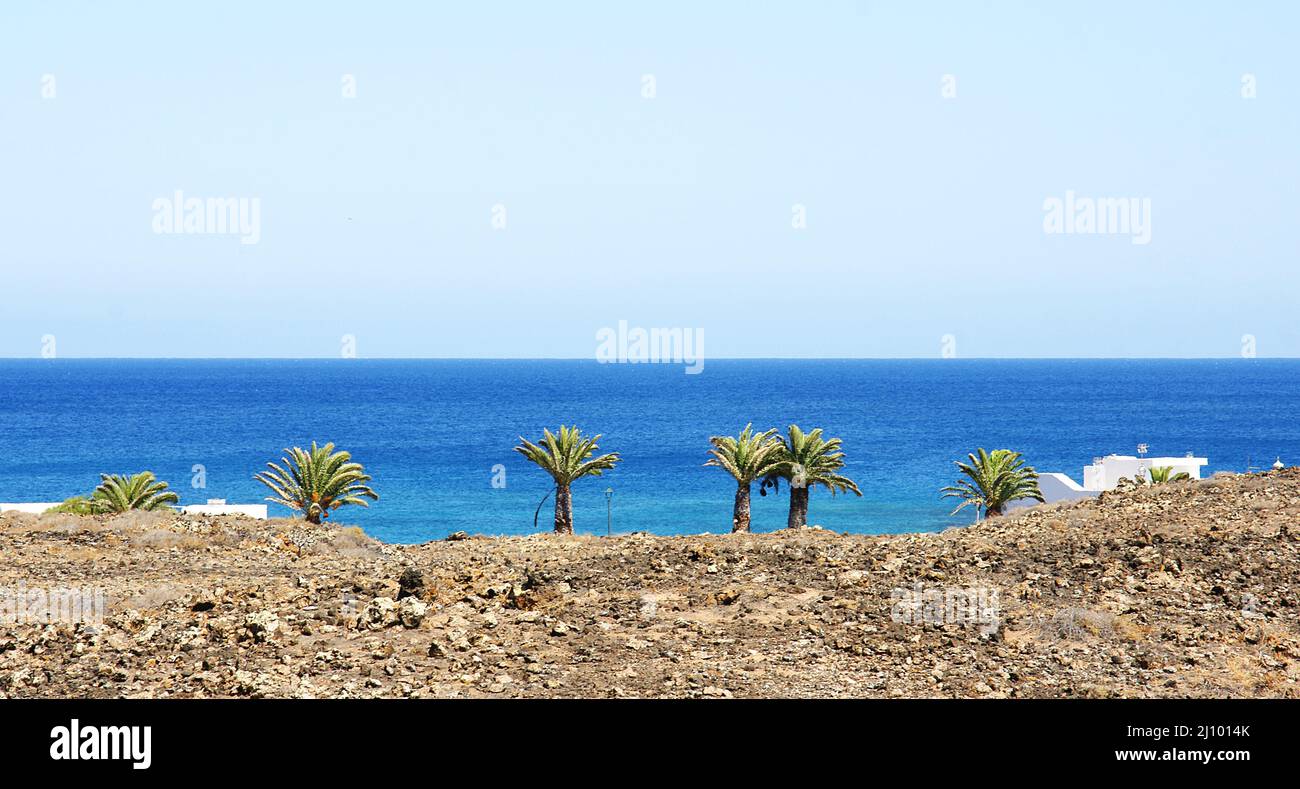 Paysage de Lanzarote, îles Canaries, Espagne, Europe Banque D'Images