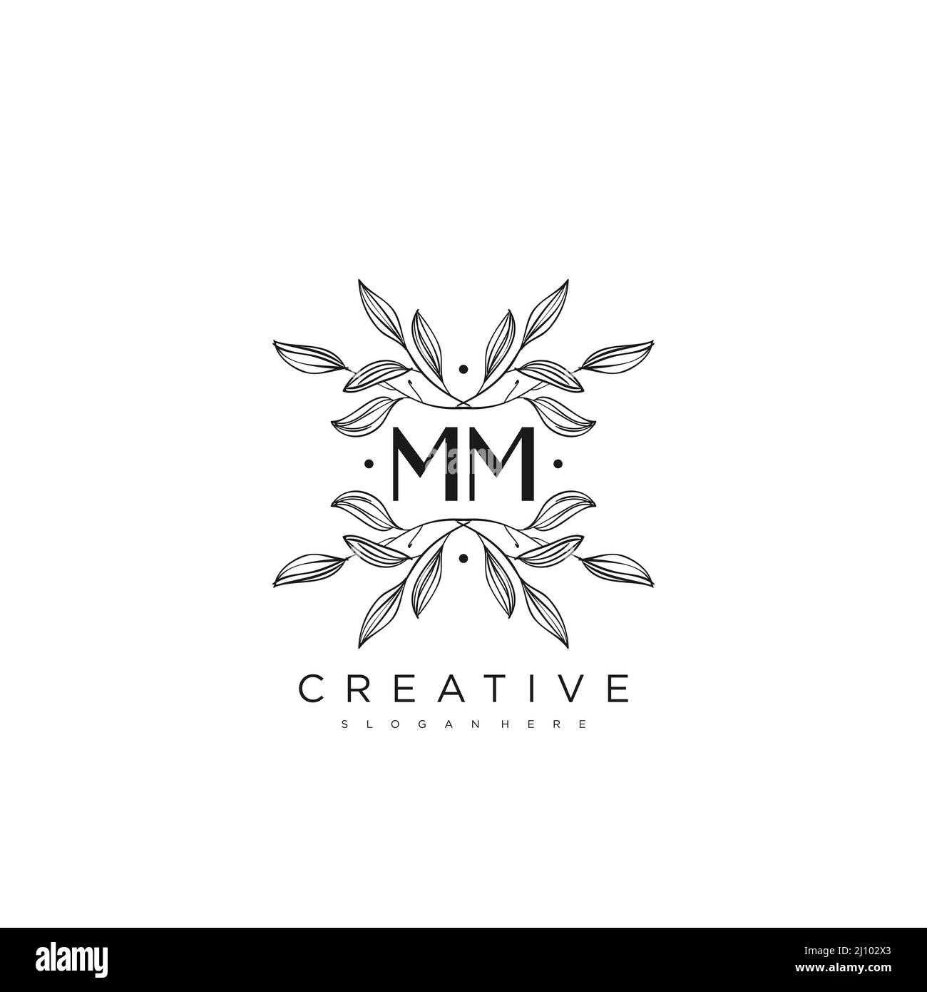 MM lettre initiale logo Fleur modèle Vector Premium Illustration de Vecteur