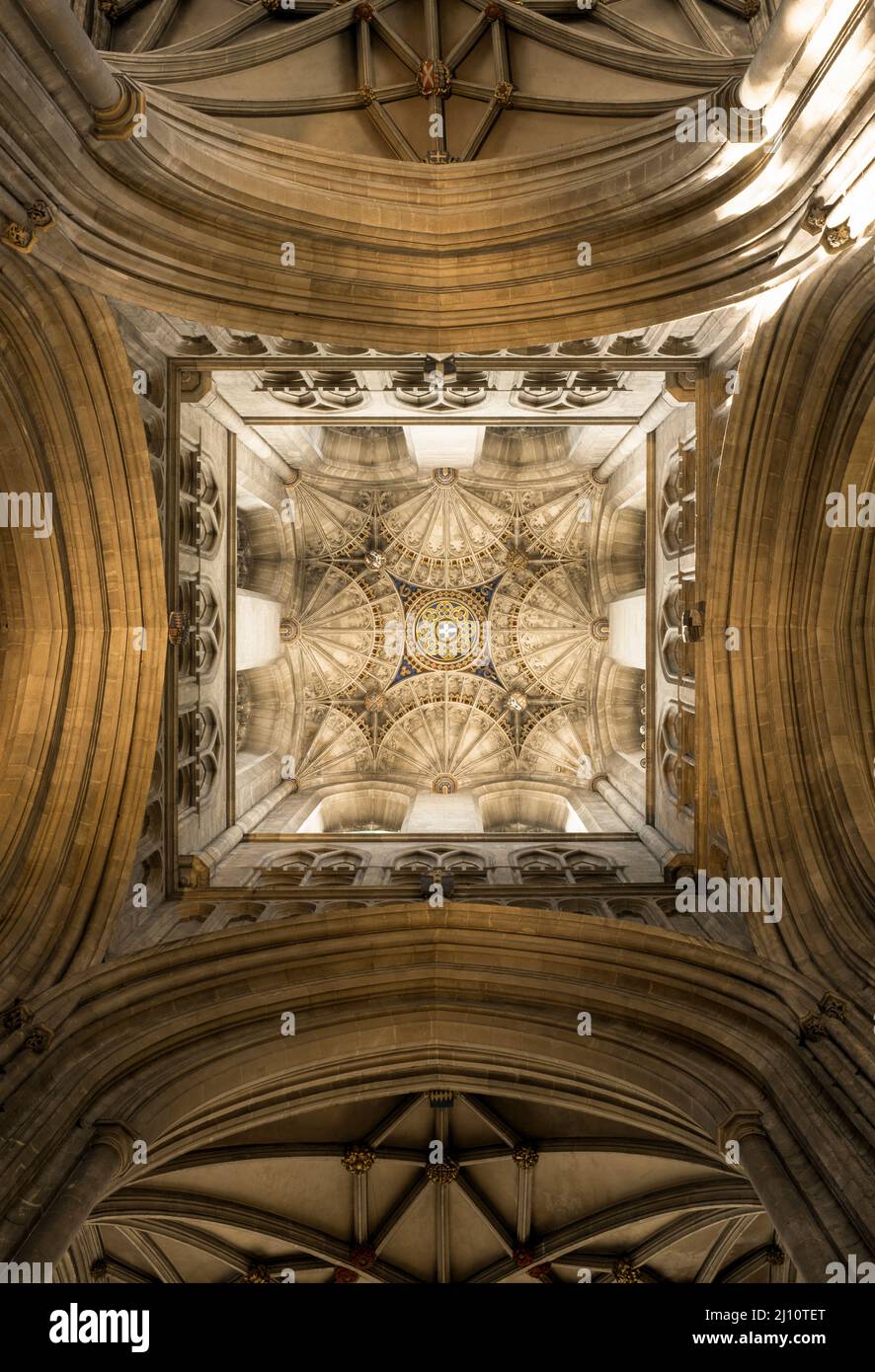 Canterbury, Kathedrale, Vierung, Blick ins Gewölbe Banque D'Images