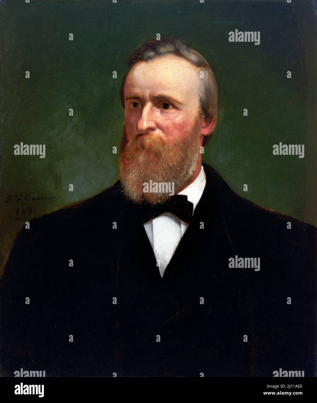 Rutherford B Hayes. Portrait du président américain de 19th, Rutherford B Hayes (1822-1893) par Eliphalet Frazer Andrews, huile sur toile, 1881 Banque D'Images