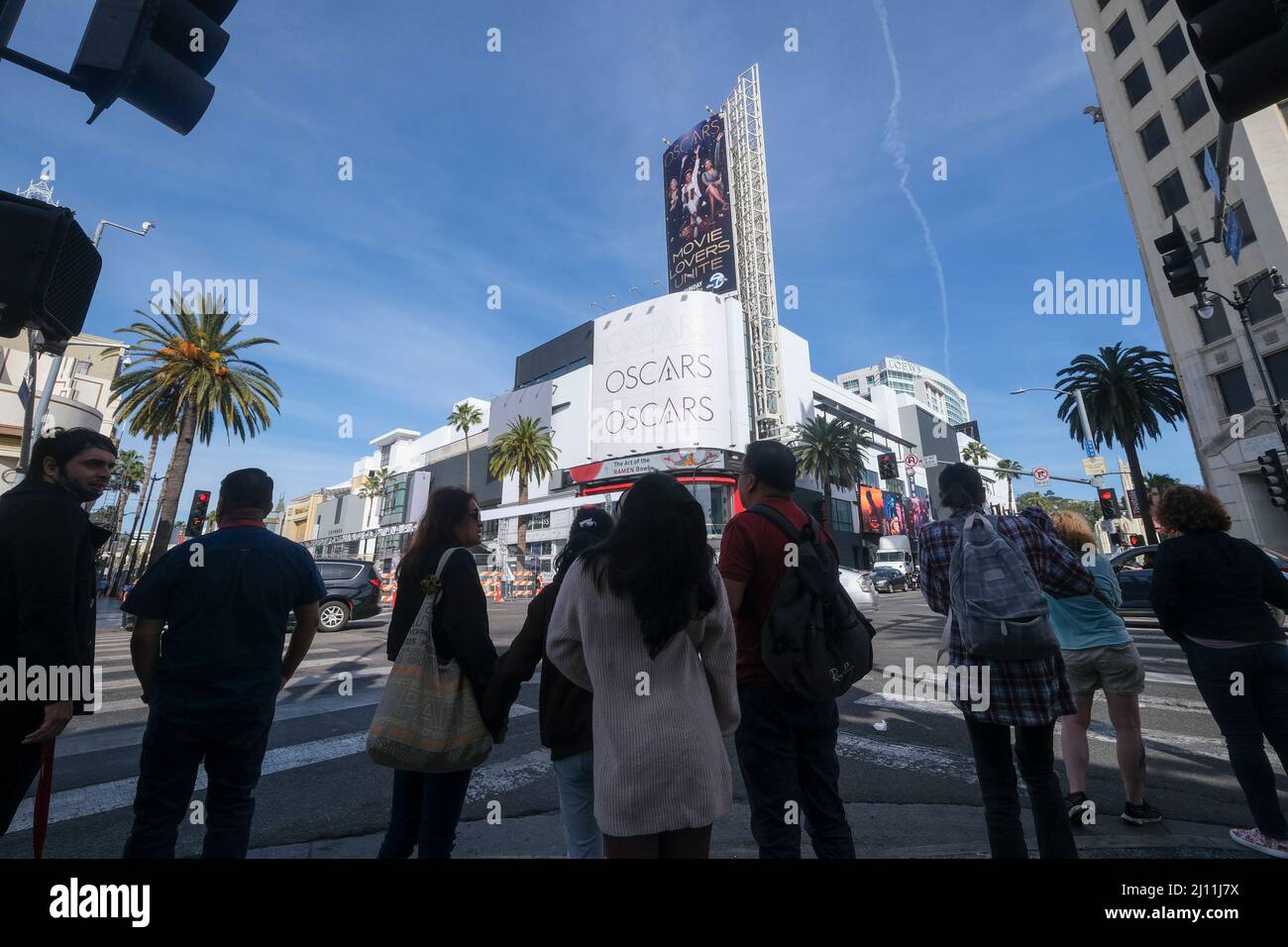 Los Angeles, Californie, États-Unis. 21st mars 2022. L'affiche Oscar est visible à l'extérieur du Hollywood & Highland Center, le 21 mars 2022 à Los Angeles. (Image de crédit : © Ringo Chiu/ZUMA Press Wire) Banque D'Images