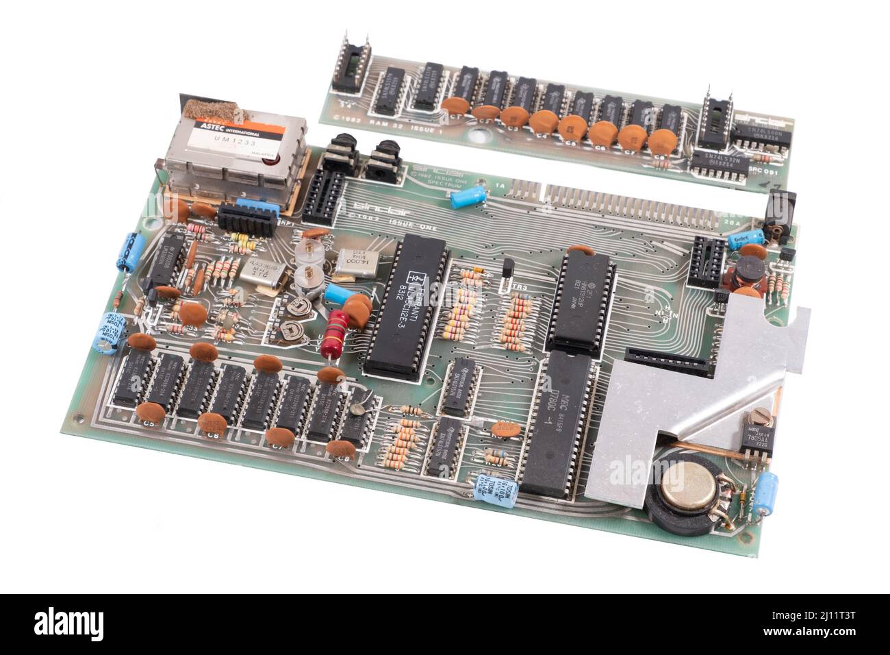 Sinclair ZX Spectrum - émettez une carte logique et une extension 32k RAM en option Banque D'Images