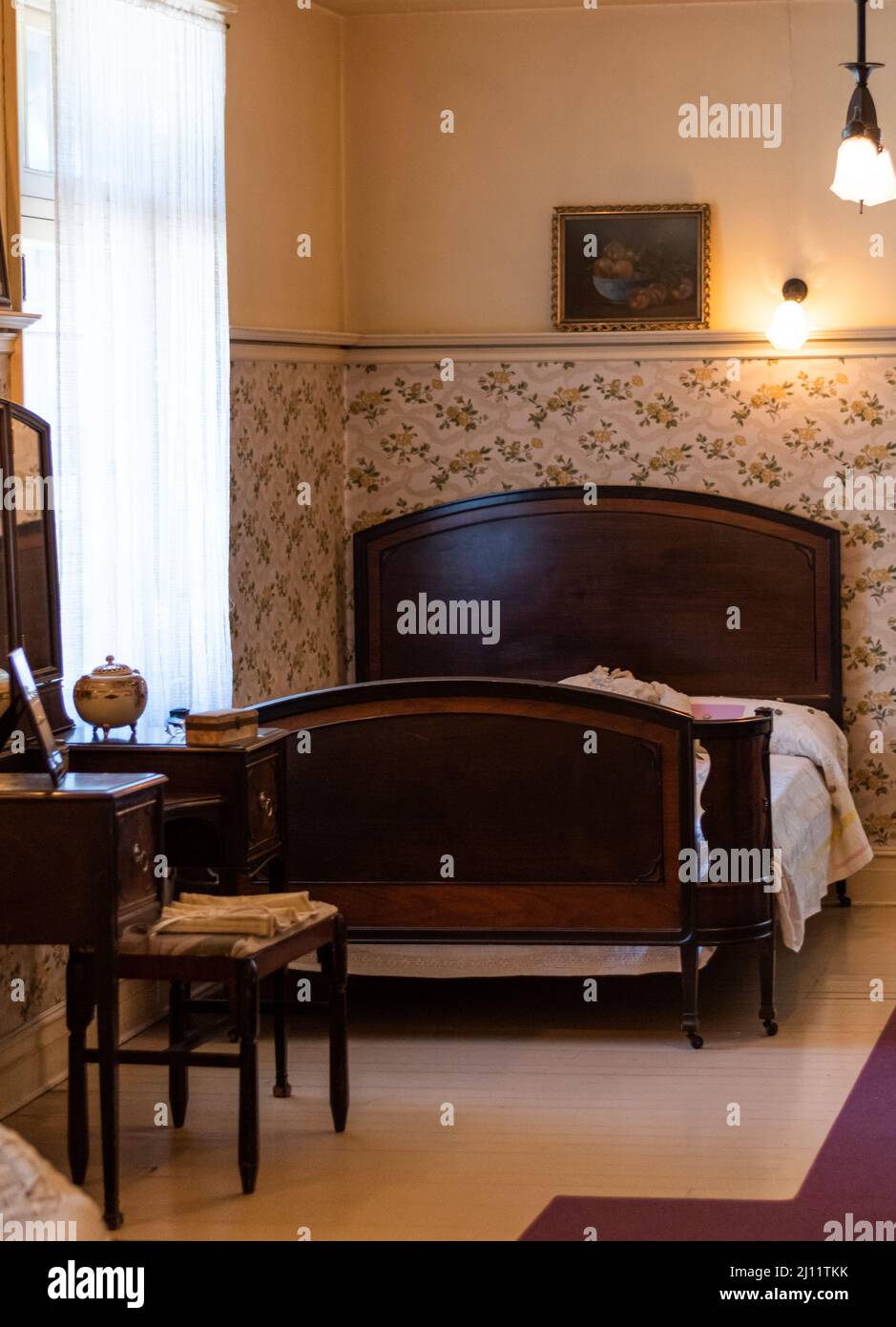Chambre ancienne historique au Riordan Mansion à Flagstaff, Arizona, États-Unis Banque D'Images