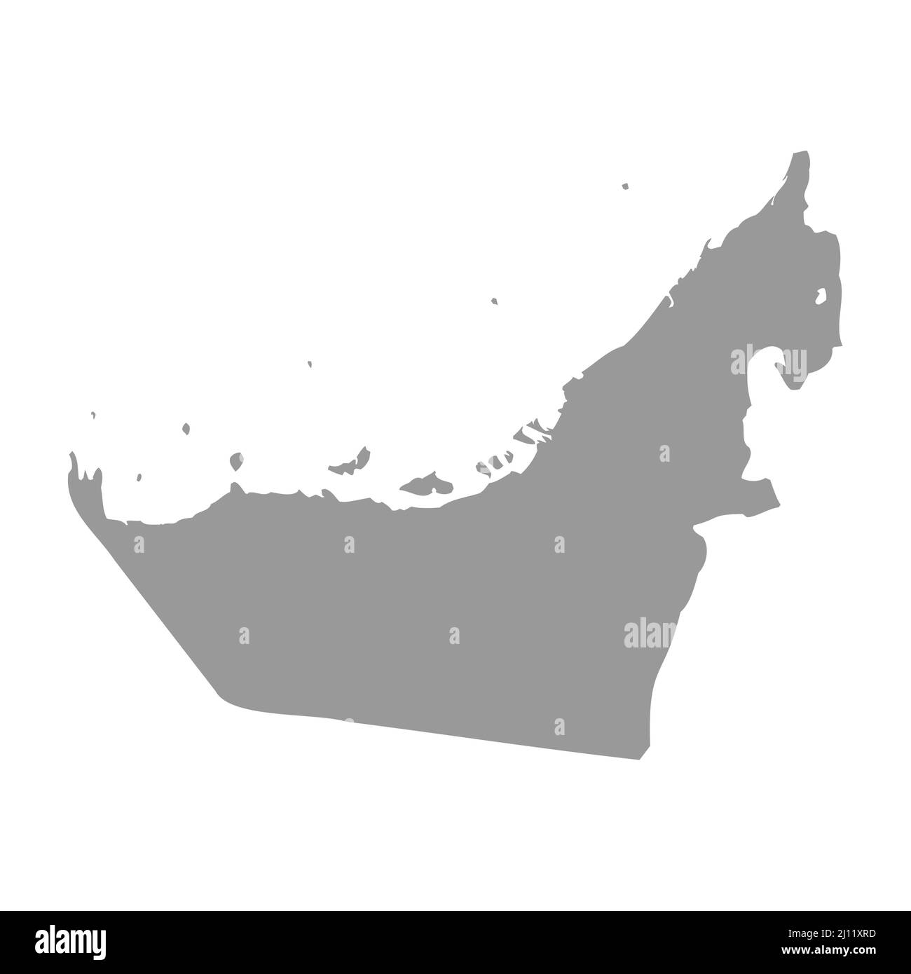 Silhouette de la carte vectorielle des Émirats arabes Unis Illustration de Vecteur