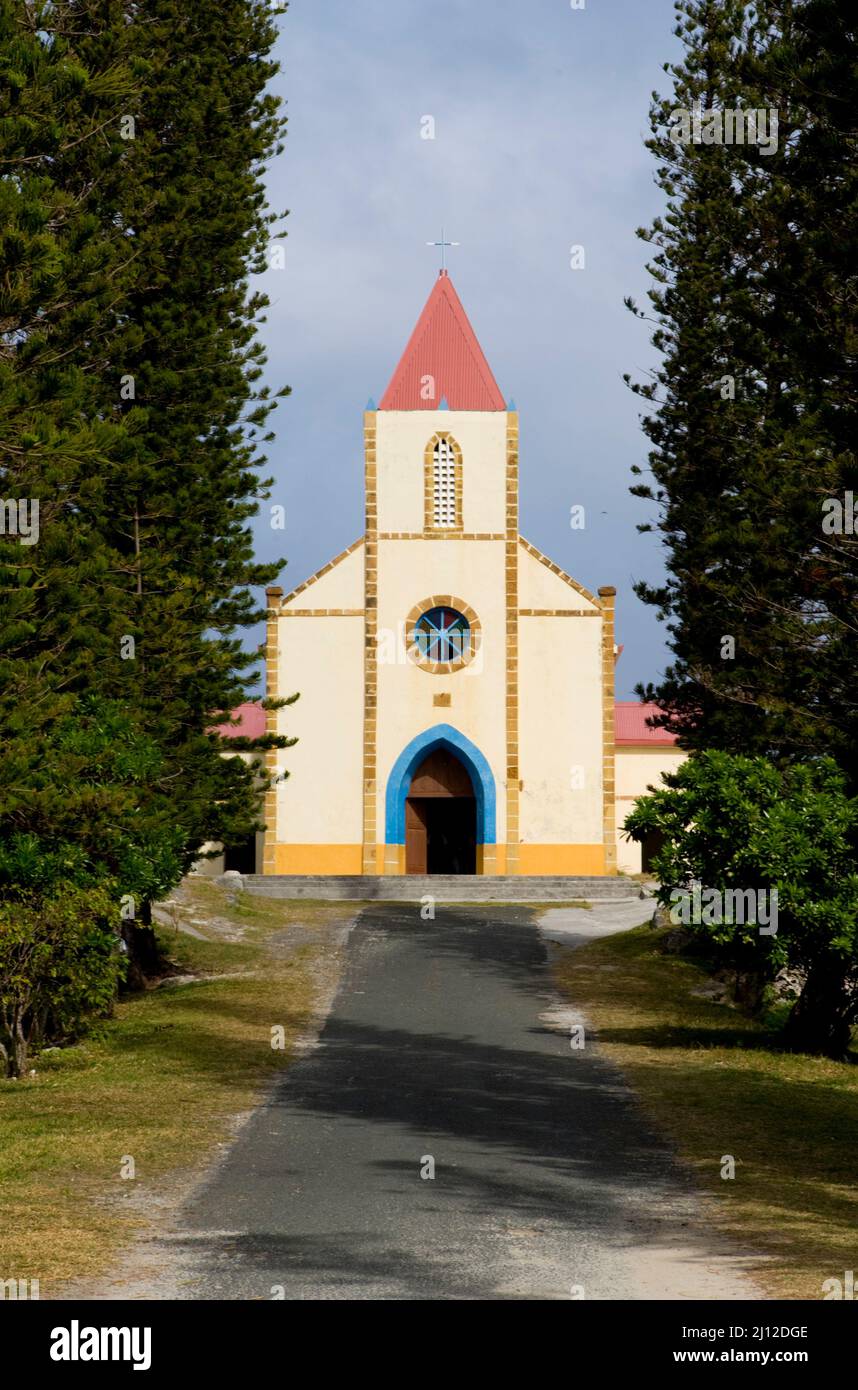 Église Saint-Joseph, Ouvea, Îles loyauté, Nouvelle-Calédonie, vendredi, 27 juin 2008 Banque D'Images