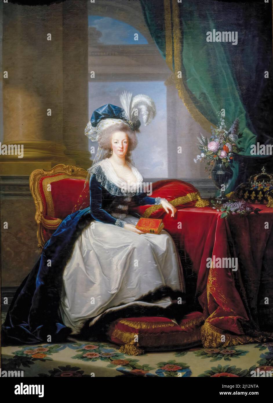 Marie Antoinette (1755-1793), Reine de France, huile sur toile, portrait peint par Elisabeth-Louise Vigée le Brun, vers 1788 Banque D'Images