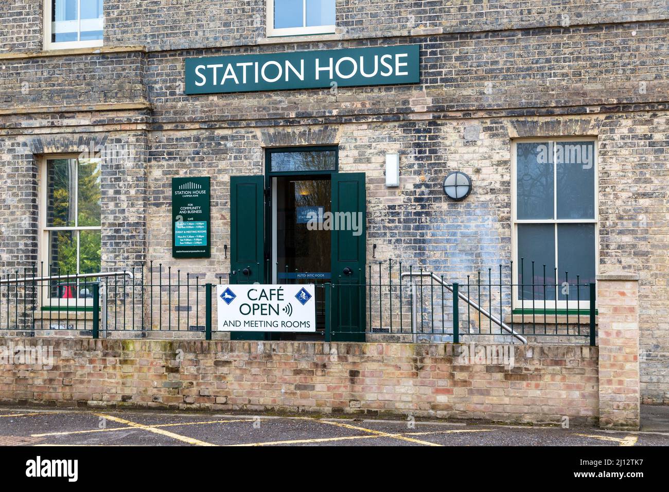 Station House café et salles de réunion, gare de Wickham Market, Campsea Ashe, Suffolk, Angleterre, Royaume-Uni Banque D'Images