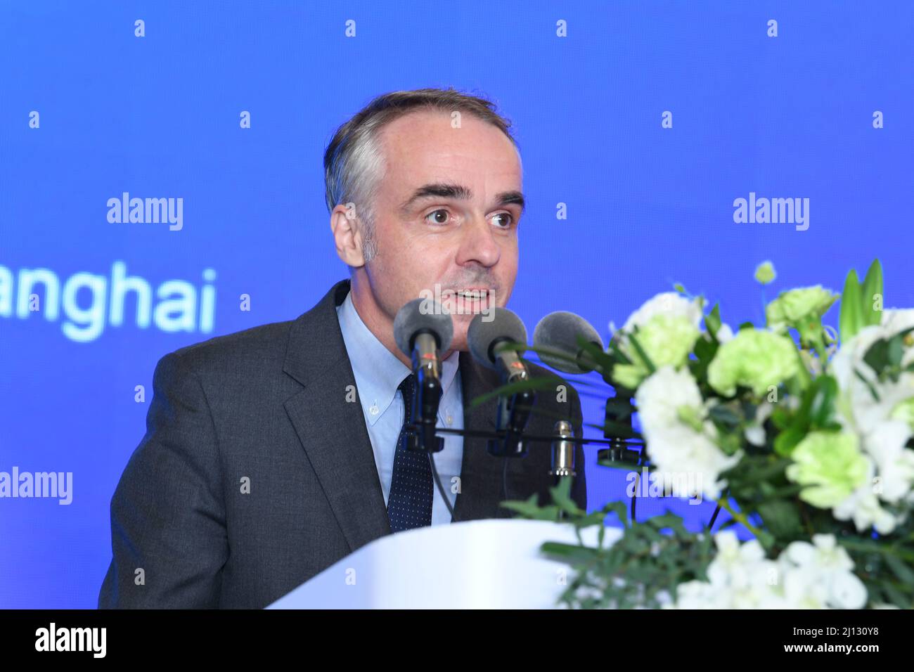 SUZHOU, CHINE - 14 OCTOBRE 2021 - Benoit GUIDEE, consul général du Consulat général de France à Shanghai, est vu à Suzhou, dans le Jiangsu de Chine orientale Banque D'Images