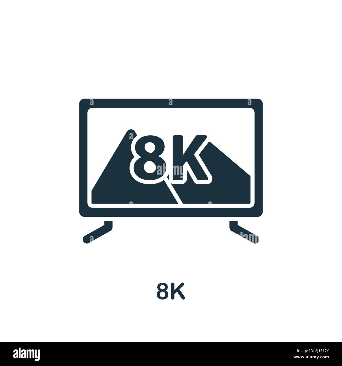 8K icône. Icône monochrome simple pour les modèles, la conception Web et les infographies Illustration de Vecteur
