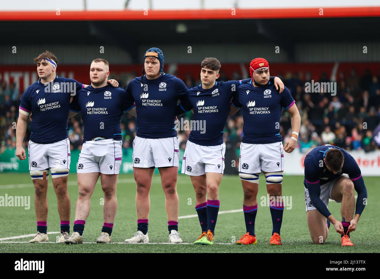 20th mars 2022, Cork, Irlande : match des six Nations de moins de 20 ans entre l'Irlande (59) et l'Écosse (5) à Musgrave Park. Banque D'Images