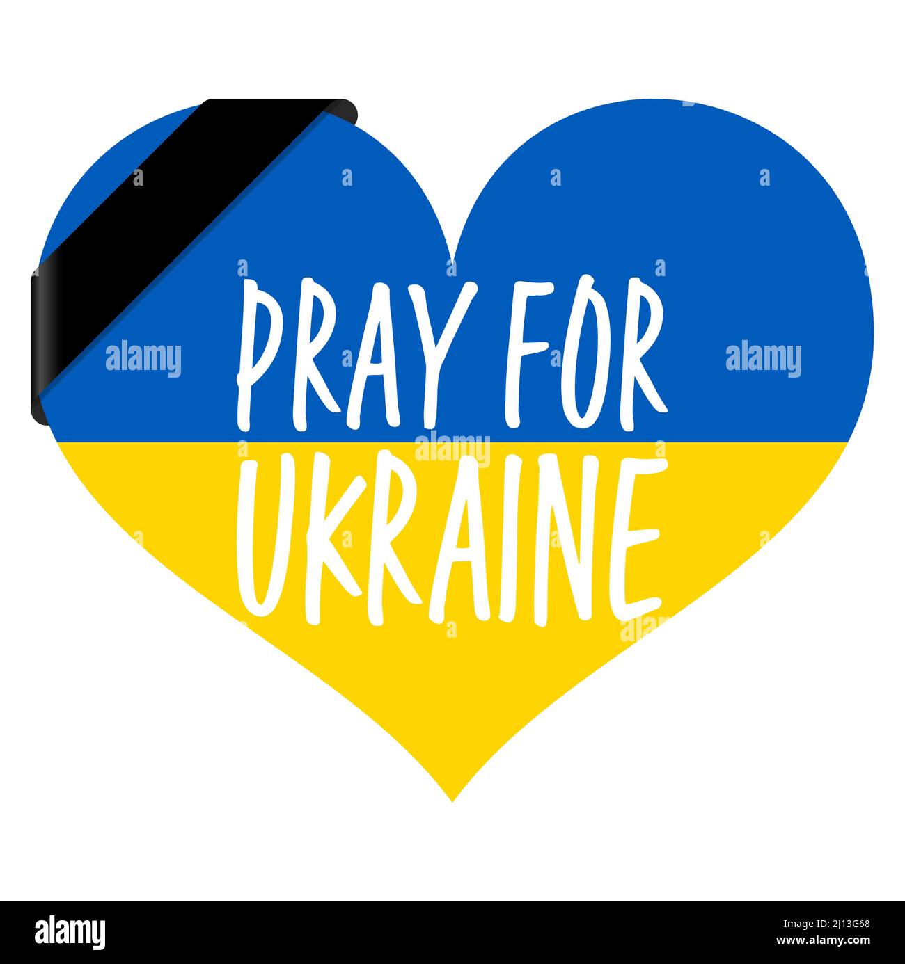 illustration vectorielle eps avec pays ukraine couleurs nationales coeur et bannière de deuil noir Illustration de Vecteur