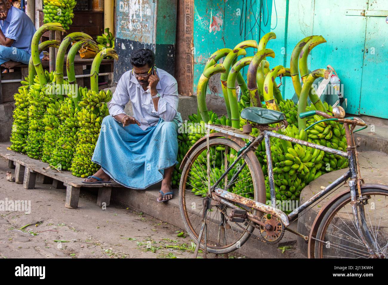 Pondichéry Food Market, Pondichéry, aujourd'hui connu sous le nom de Puducherry, est la capitale et la ville la plus peuplée du territoire de l'Union de Puducherry en Inde. Banque D'Images