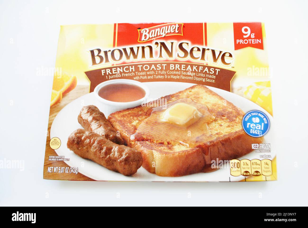 Repas de petit déjeuner Brown N serve pour banquet gelé Banque D'Images
