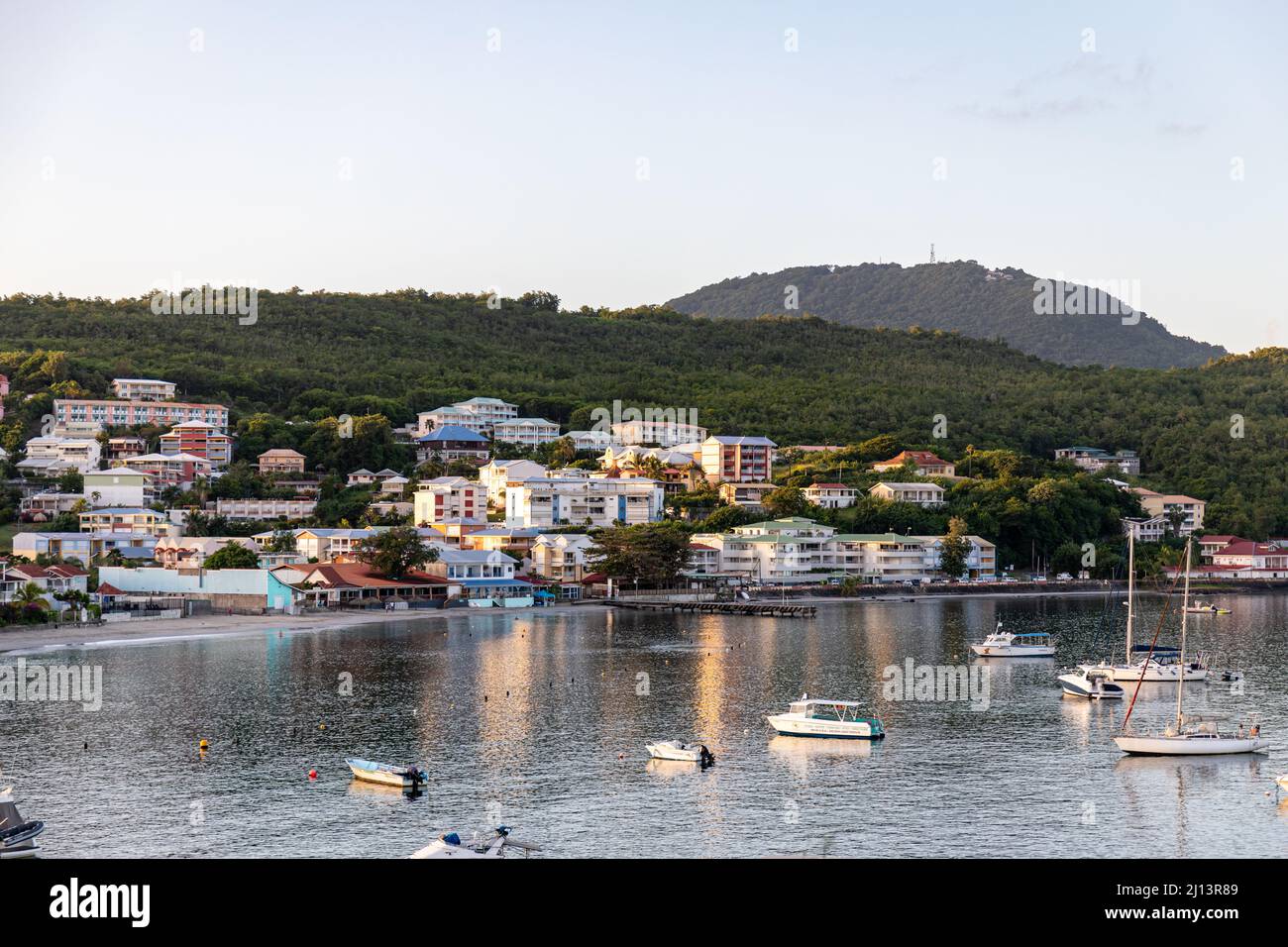 les trois-Ilets, Martinique, FWI - matin tranquille à Anse Mitan Banque D'Images