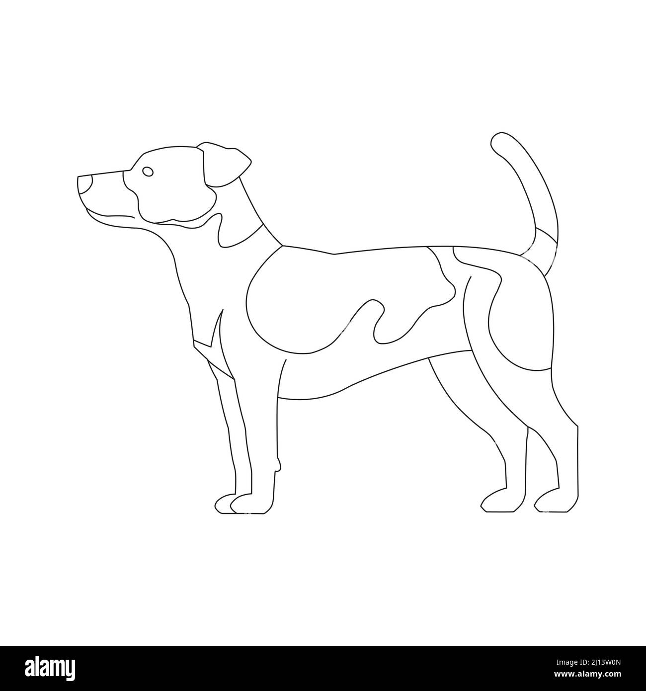 Mignon chiot chien contour page de coloriage pour enfants animal coloriage livre dessin animé vecteur illustration Illustration de Vecteur