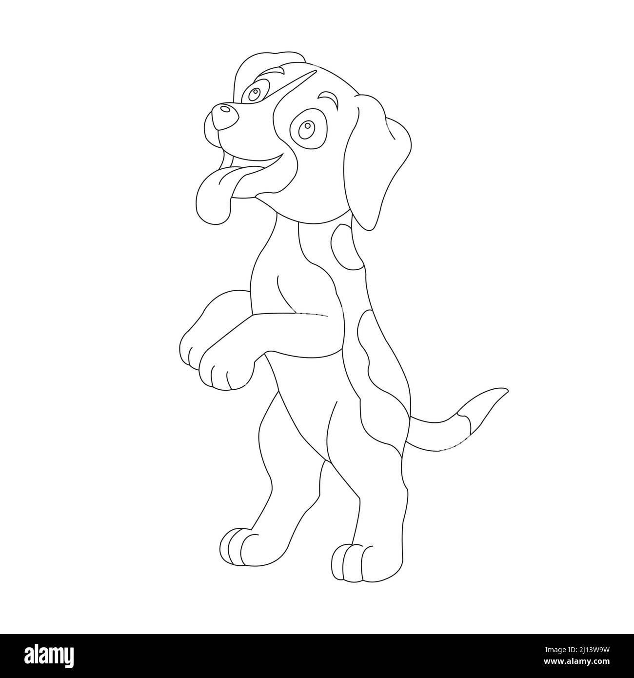 Mignon chiot chien contour page de coloriage pour enfants animal coloriage livre dessin animé vecteur illustration Illustration de Vecteur