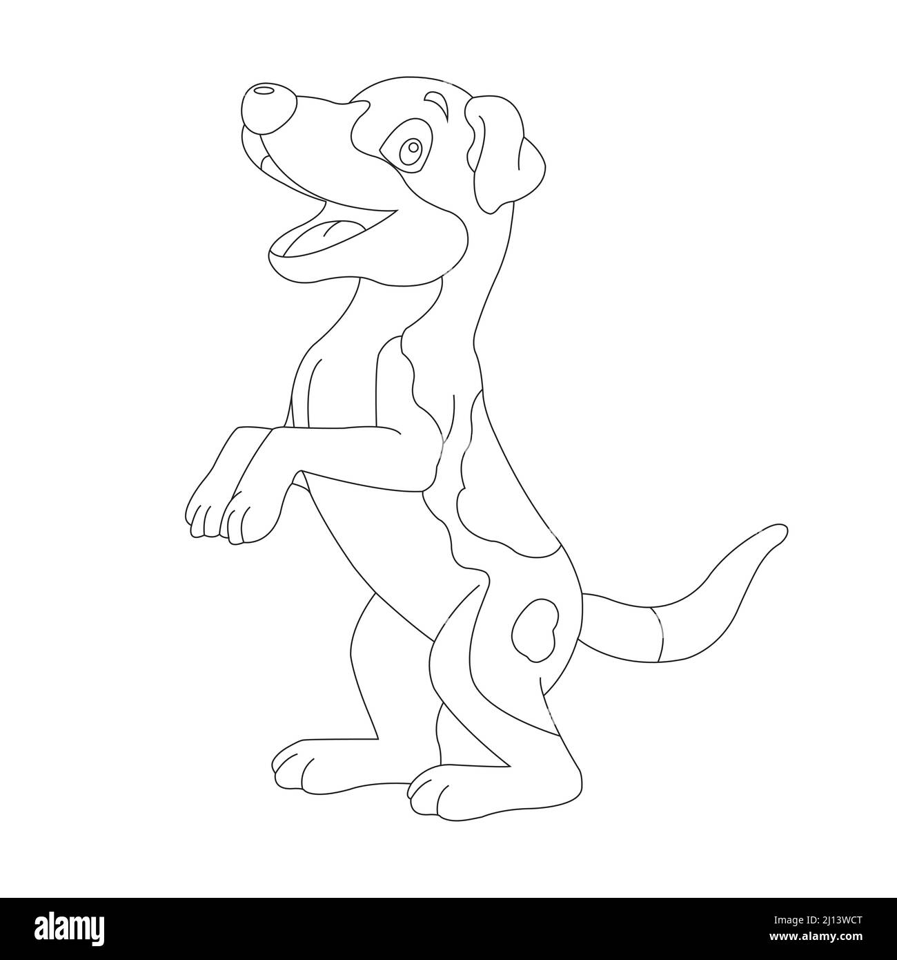 Mignon chiot chien contour page de coloriage pour enfants animal coloriage livre dessin animé vecteur illustration Illustration de Vecteur